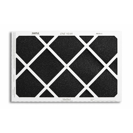Castle Filters 16x25x1Castle Super Flow MERV 6 HVAC One Year Air Filter, 12PK 1-1625M6